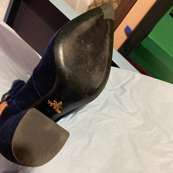 Prada Blue Velvet Boot - Picture 11 of 13